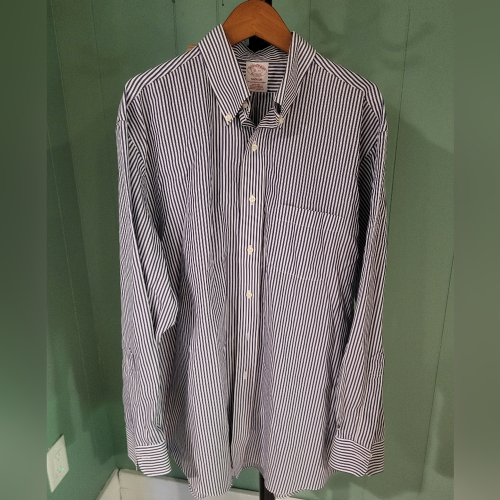 Brooks Bros Button Down, 100% Supima Cotton, 16-33, Super Soft, Preppy, Dadcore